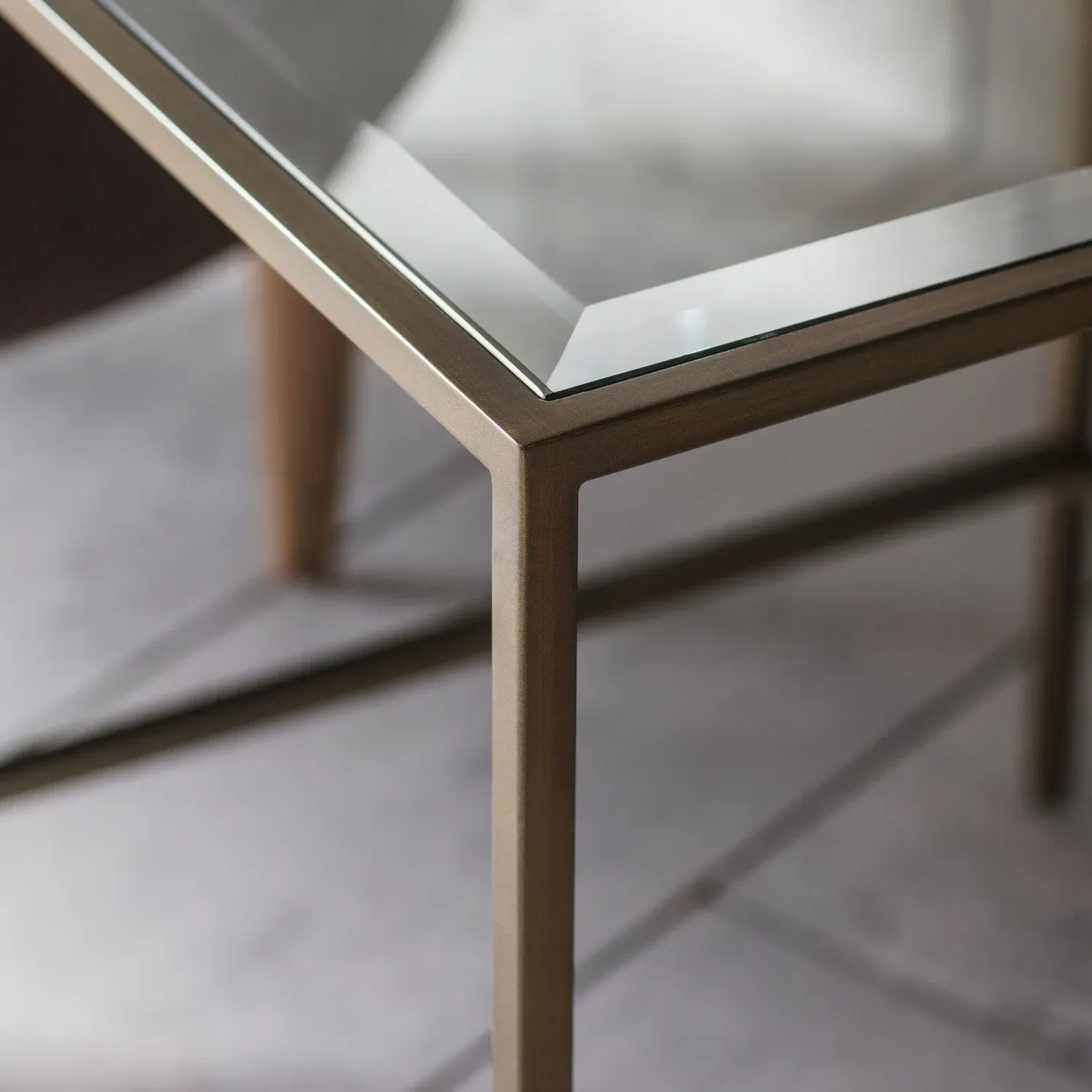 Square Side Table - Bronze, Glass