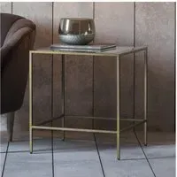 Square Side Table - Bronze, Glass