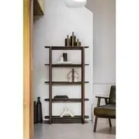 Tall Bookcase with Five Shelves - Brown, Oak