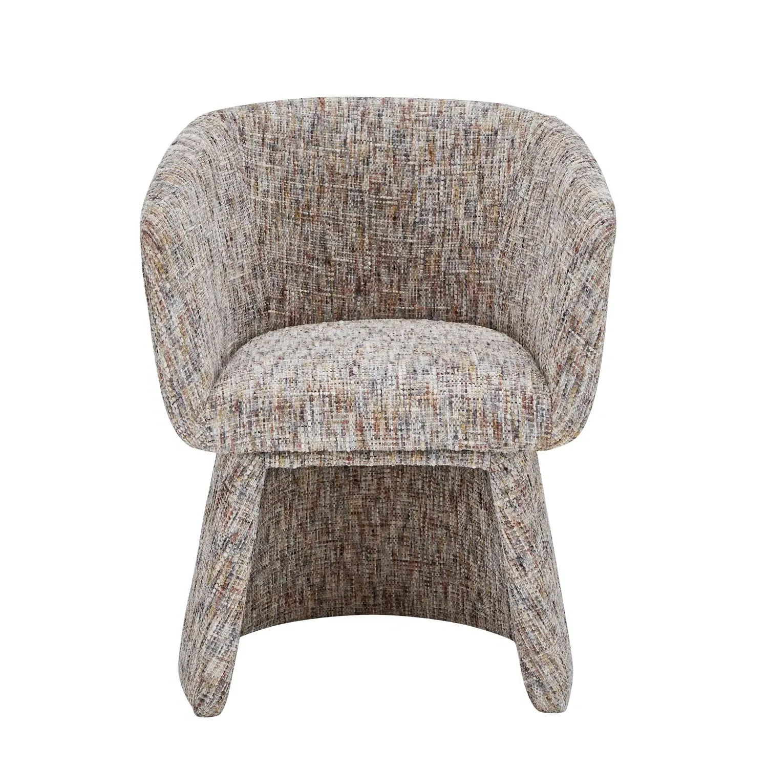 Curved Tub Swivel Chair - Multi Coloured, Chenille
