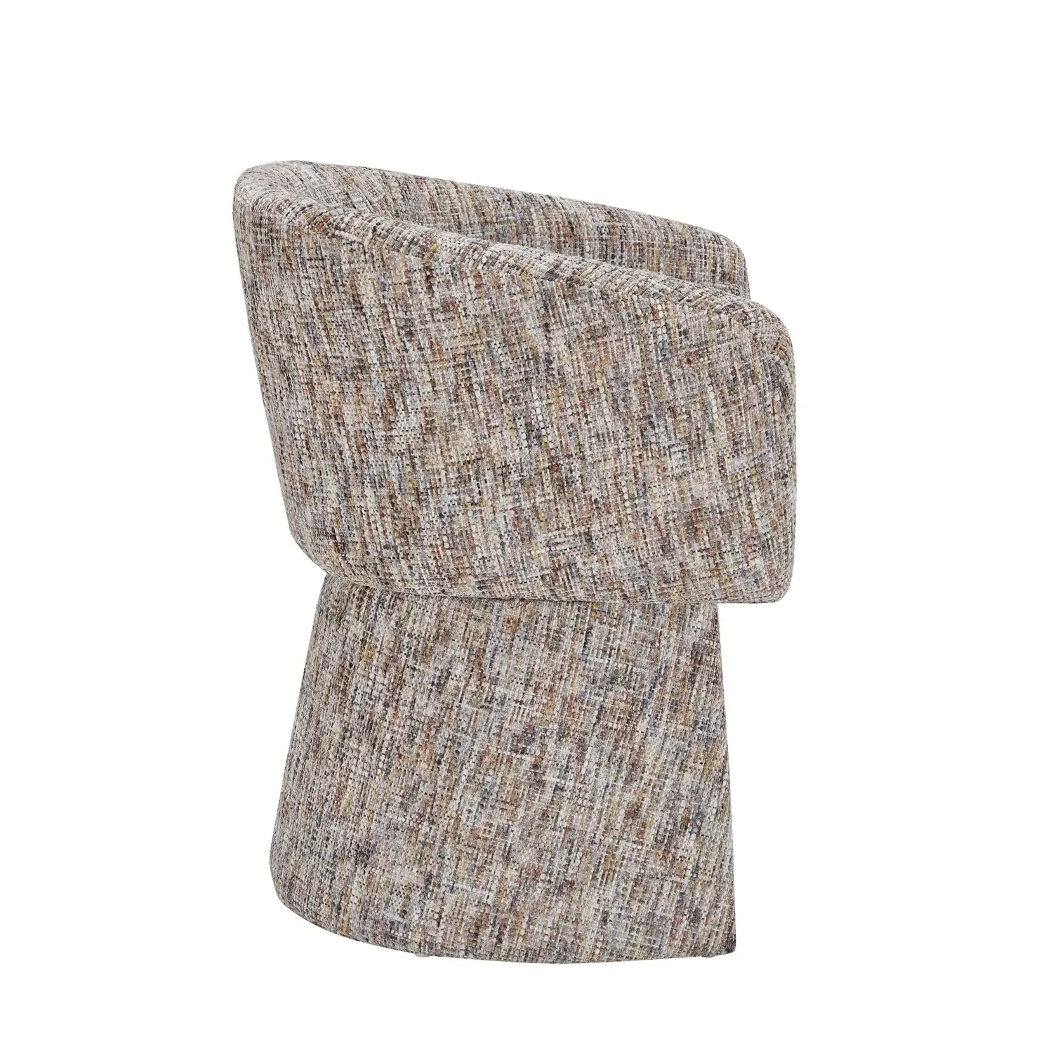 Curved Tub Swivel Chair - Multi Coloured, Chenille