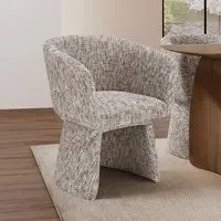 Curved Tub Swivel Chair - Multi Coloured, Chenille