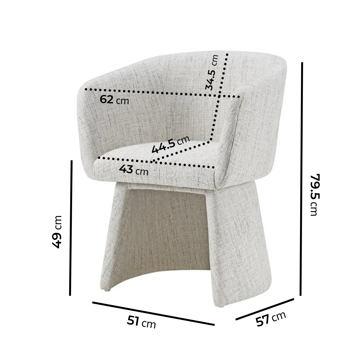 Set of 2 Tub Swivel Dining Chairs - Cream, Chenille