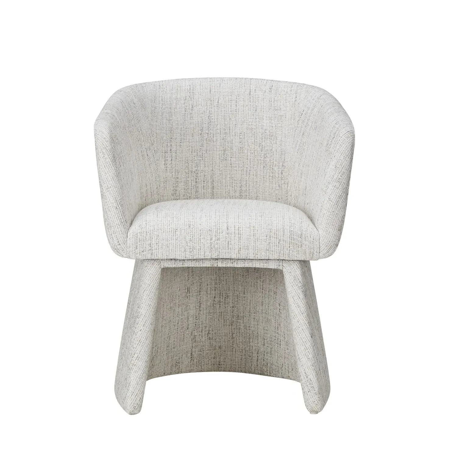 Set of 2 Tub Swivel Dining Chairs - Cream, Chenille