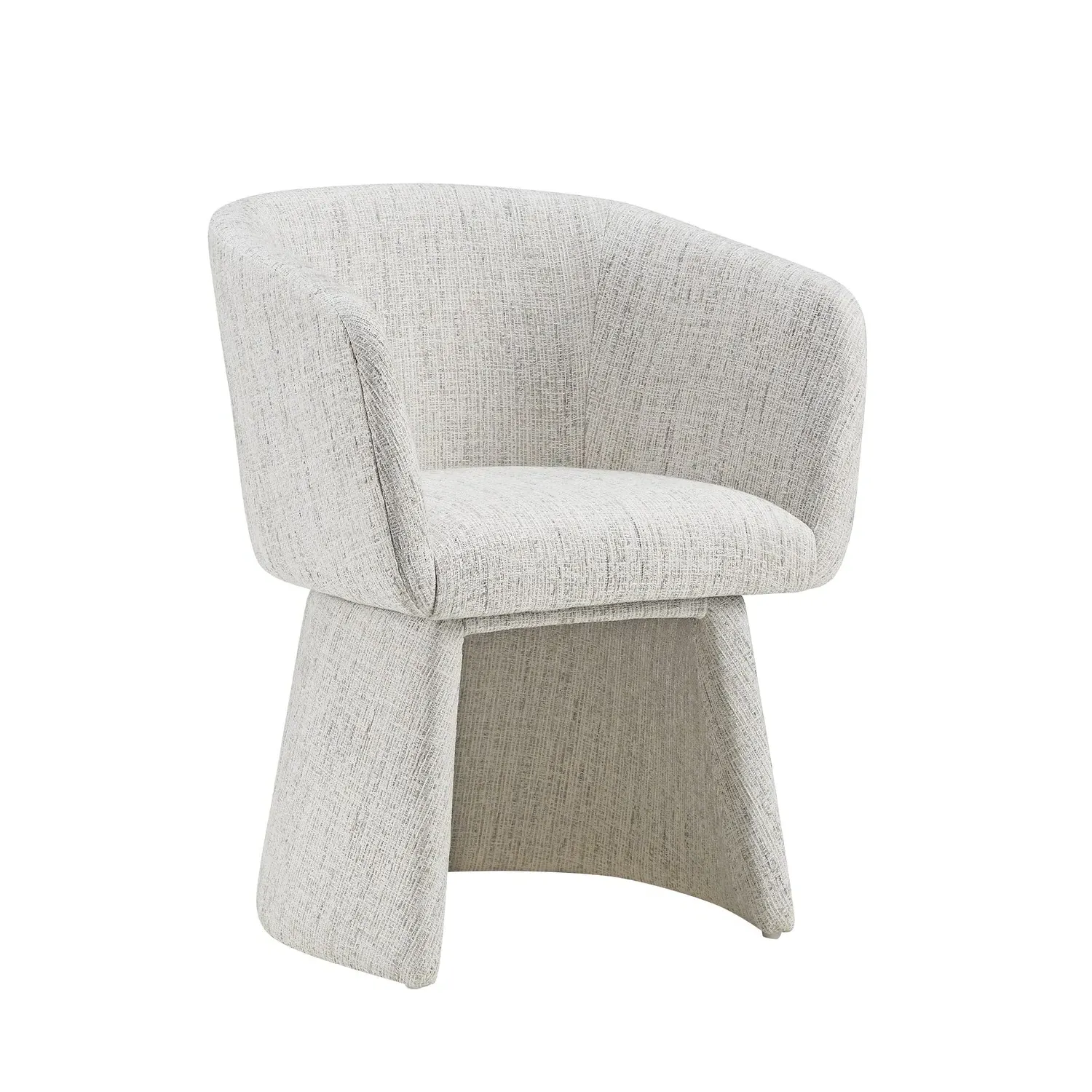 Set of 2 Tub Swivel Dining Chairs - Cream, Chenille