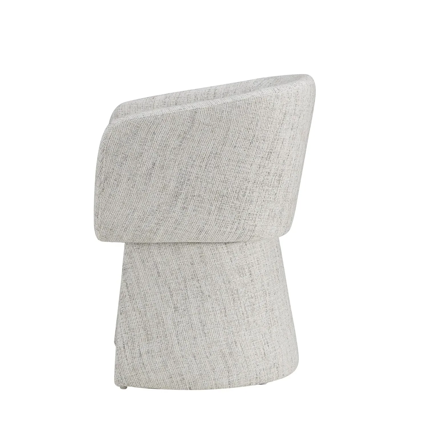 Set of 2 Tub Swivel Dining Chairs - Cream, Chenille