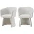 Set of 2 Tub Swivel Dining Chairs - Cream, Chenille
