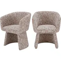 Set of 2 Tub Swivel Dining Chairs - Multi, Chenille