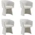 Set of 4 Tub Swivel Dining Chairs - Cream, Chenille