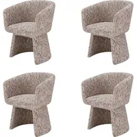 Set of 4 Tub Swivel Dining Chairs - Multi, Chenille