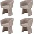 Set of 4 Tub Swivel Dining Chairs - Multi, Chenille