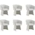 Set of 6 Tub Swivel Dining Chairs - Cream, Chenille