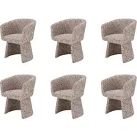 Set of 6 Tub Swivel Dining Chairs - Multi, Chenille
