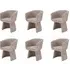 Set of 6 Tub Swivel Dining Chairs - Multi, Chenille