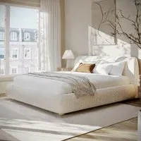 Super King Side-Lift Ottoman Bed - Cream, Fabric
