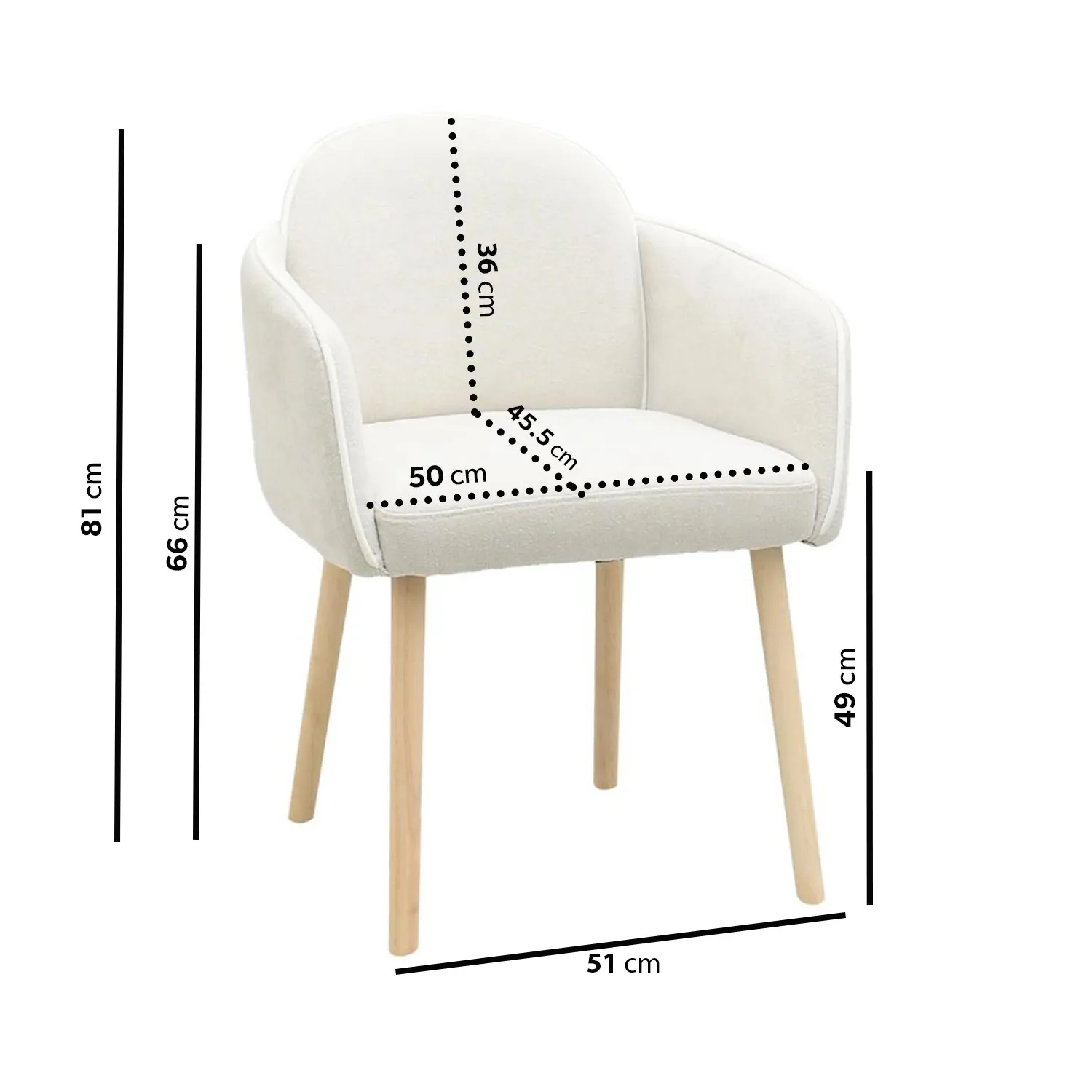 Set of 2 Carver Dining Chairs - Beige, Boucle
