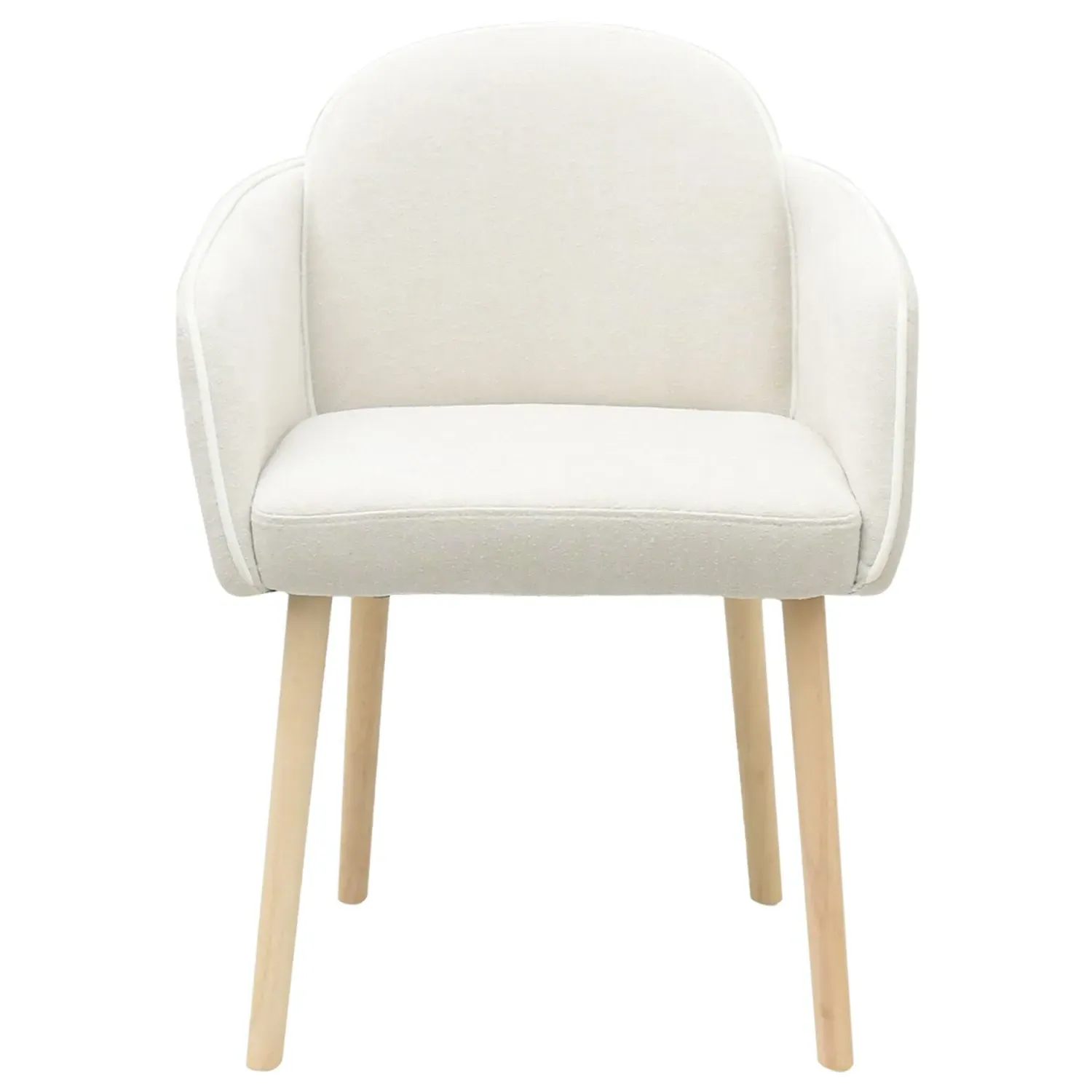 Set of 2 Carver Dining Chairs - Beige, Boucle