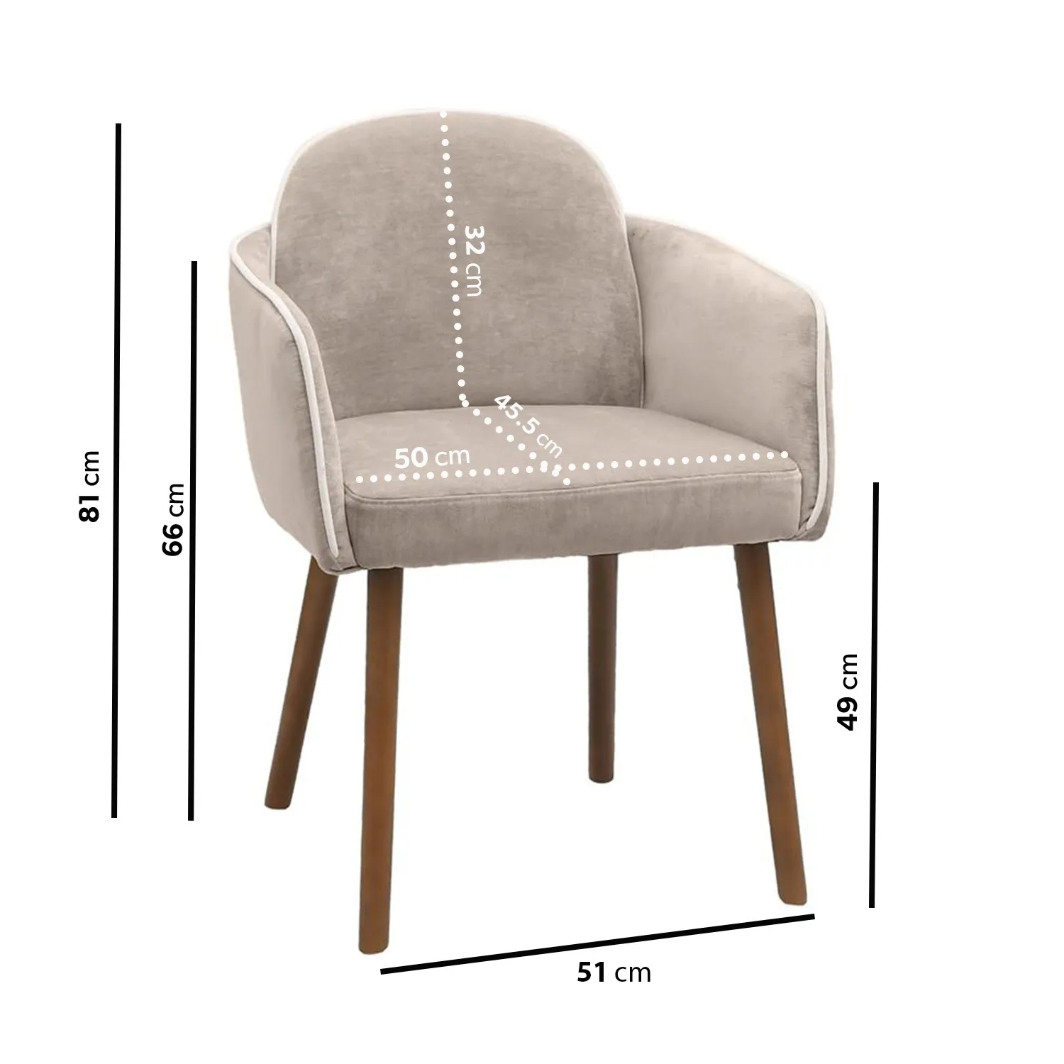 Set of 2 Carver Dining Chairs - Beige, Chenille