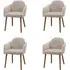 Set of 4 Carver Dining Chairs - Beige, Chenille