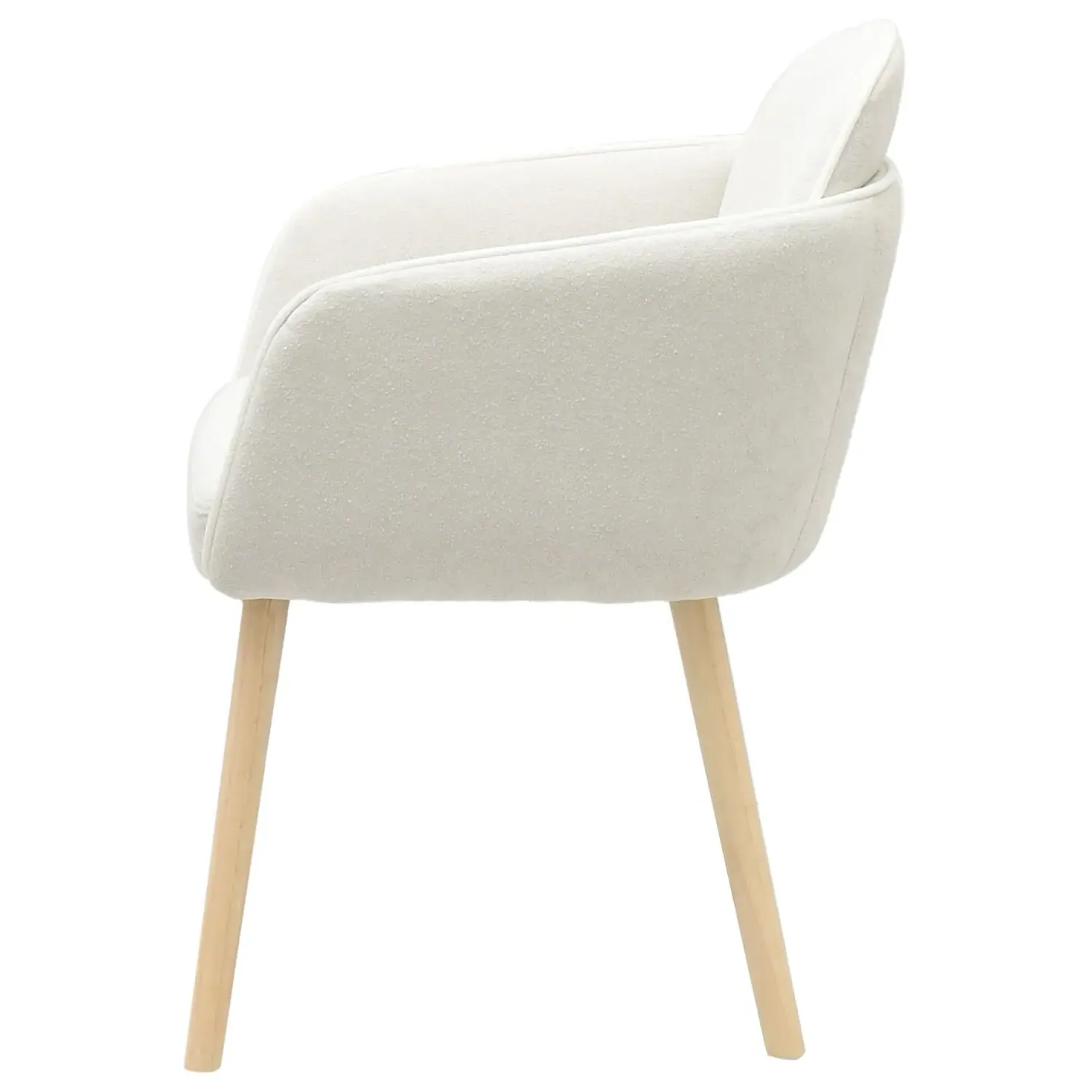 Set of 6 Carver Dining Chairs - Beige, Boucle