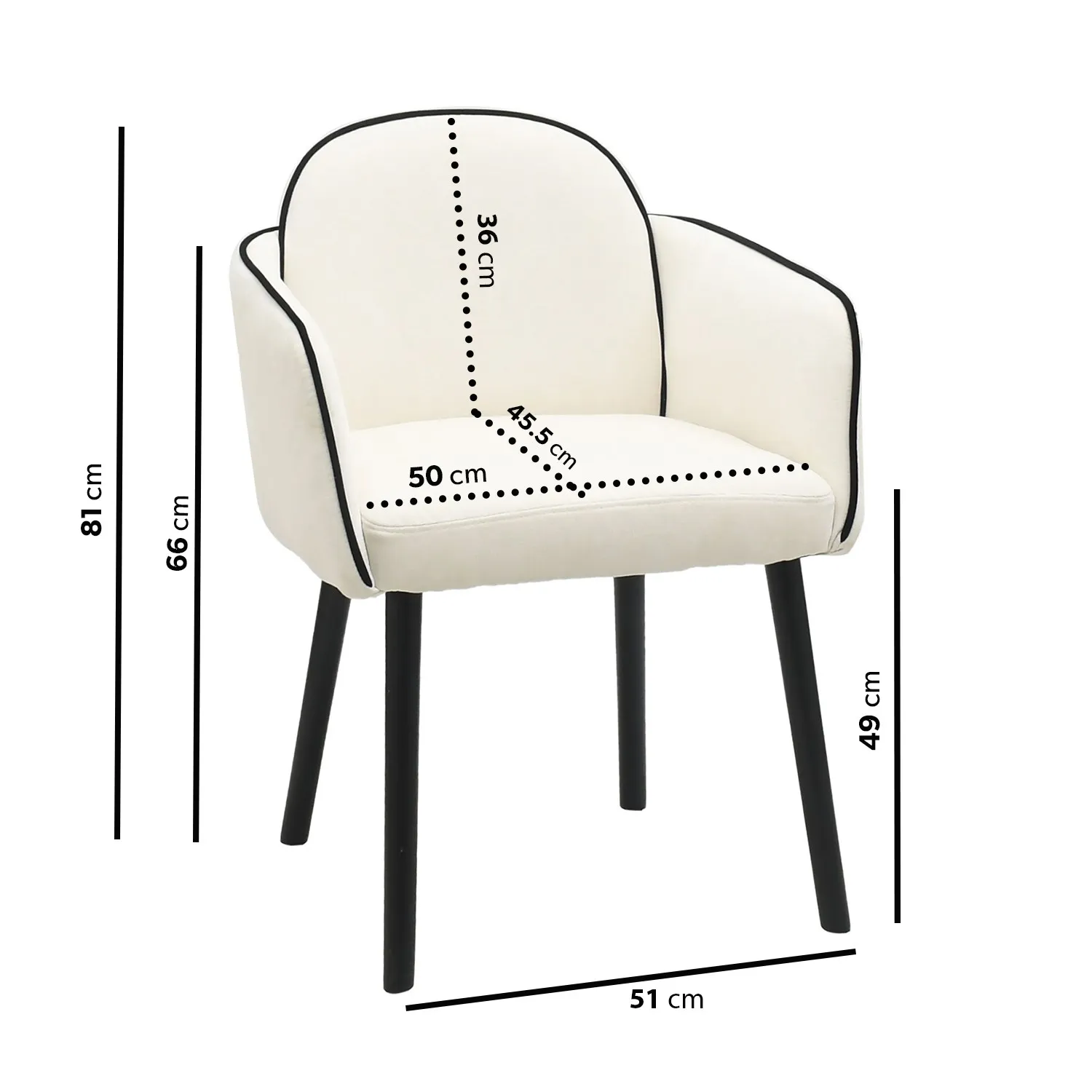 Set of 6 Carver Dining Chairs - Cream, Chenille