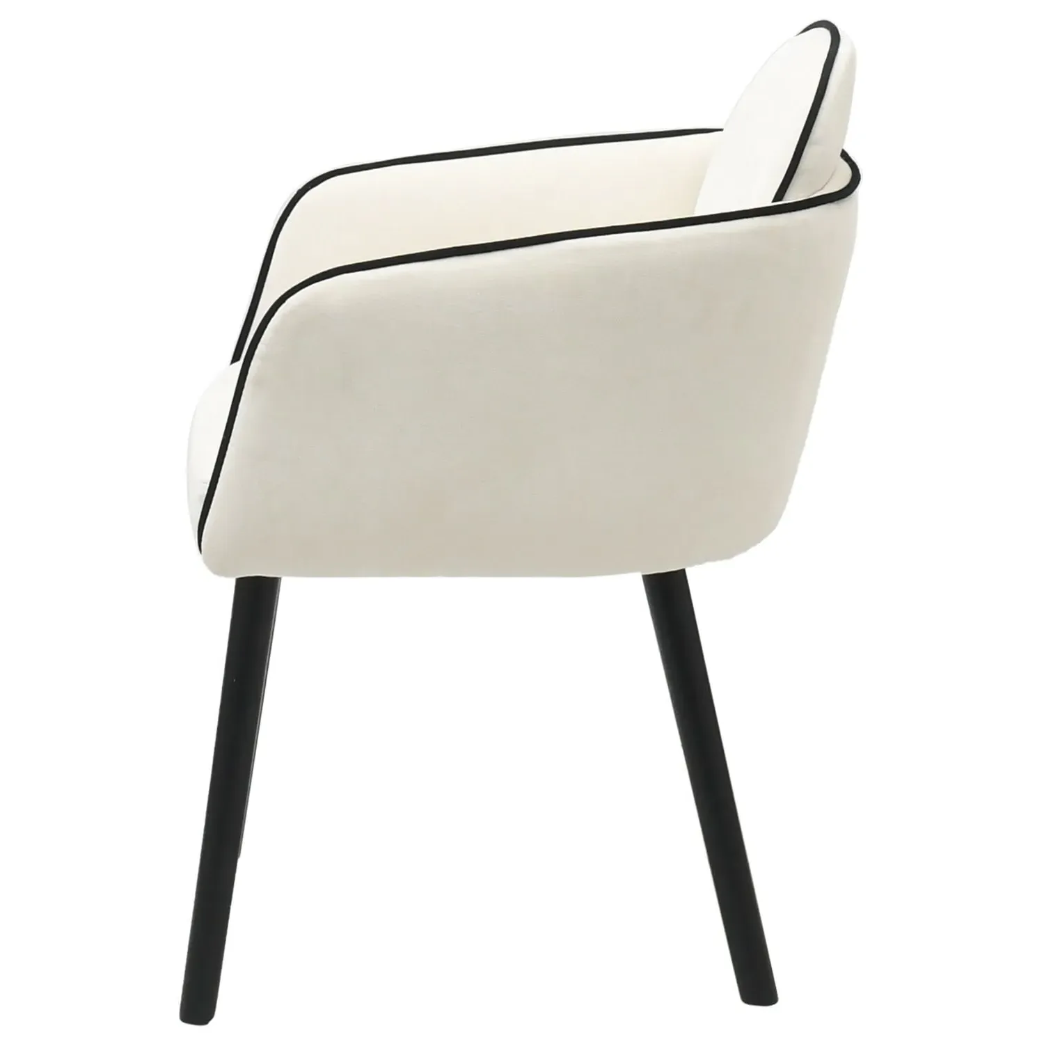 Set of 6 Carver Dining Chairs - Cream, Chenille