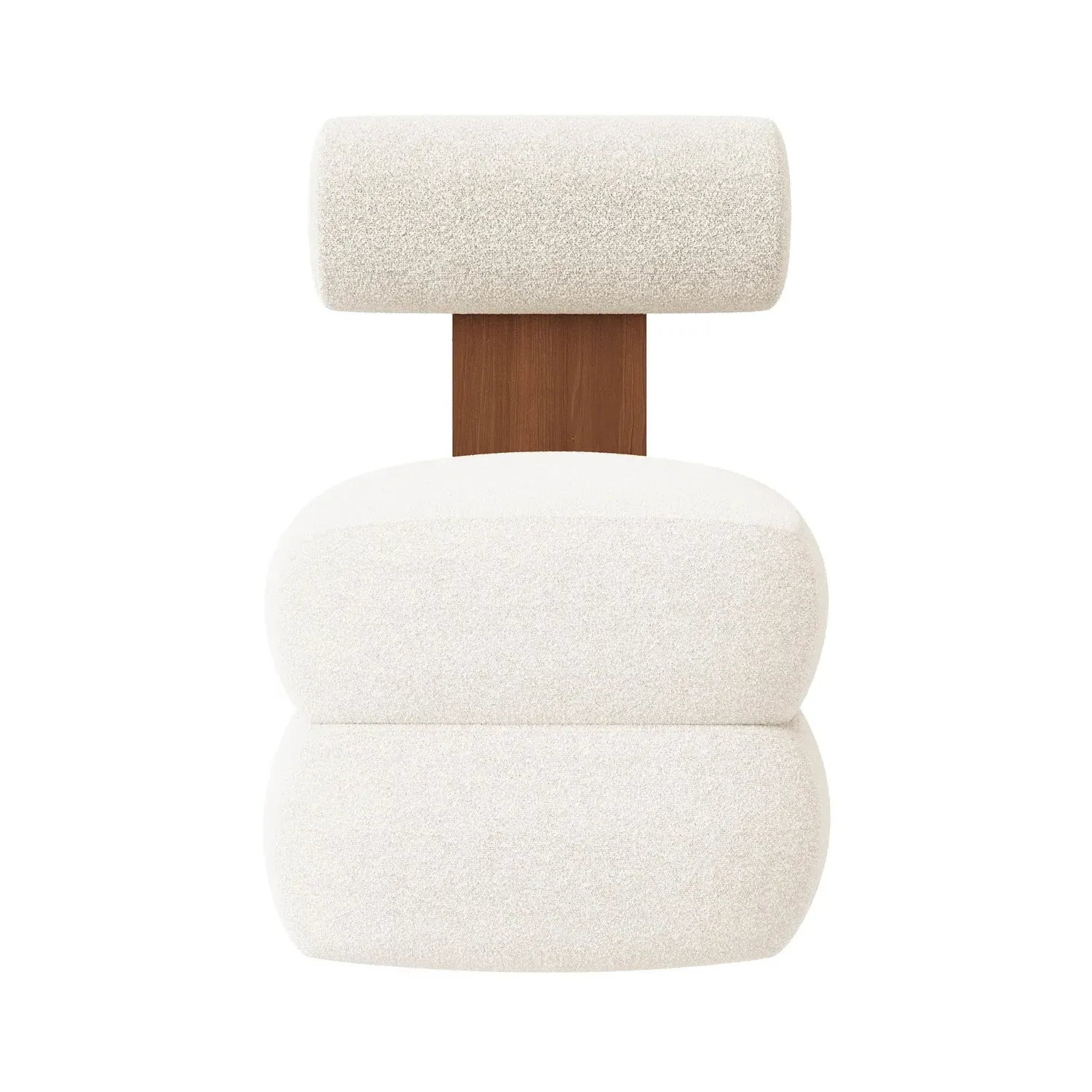Roll Back Dressing Table Chair - Cream, Boucle