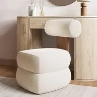 Roll Back Dressing Table Chair - Cream, Boucle