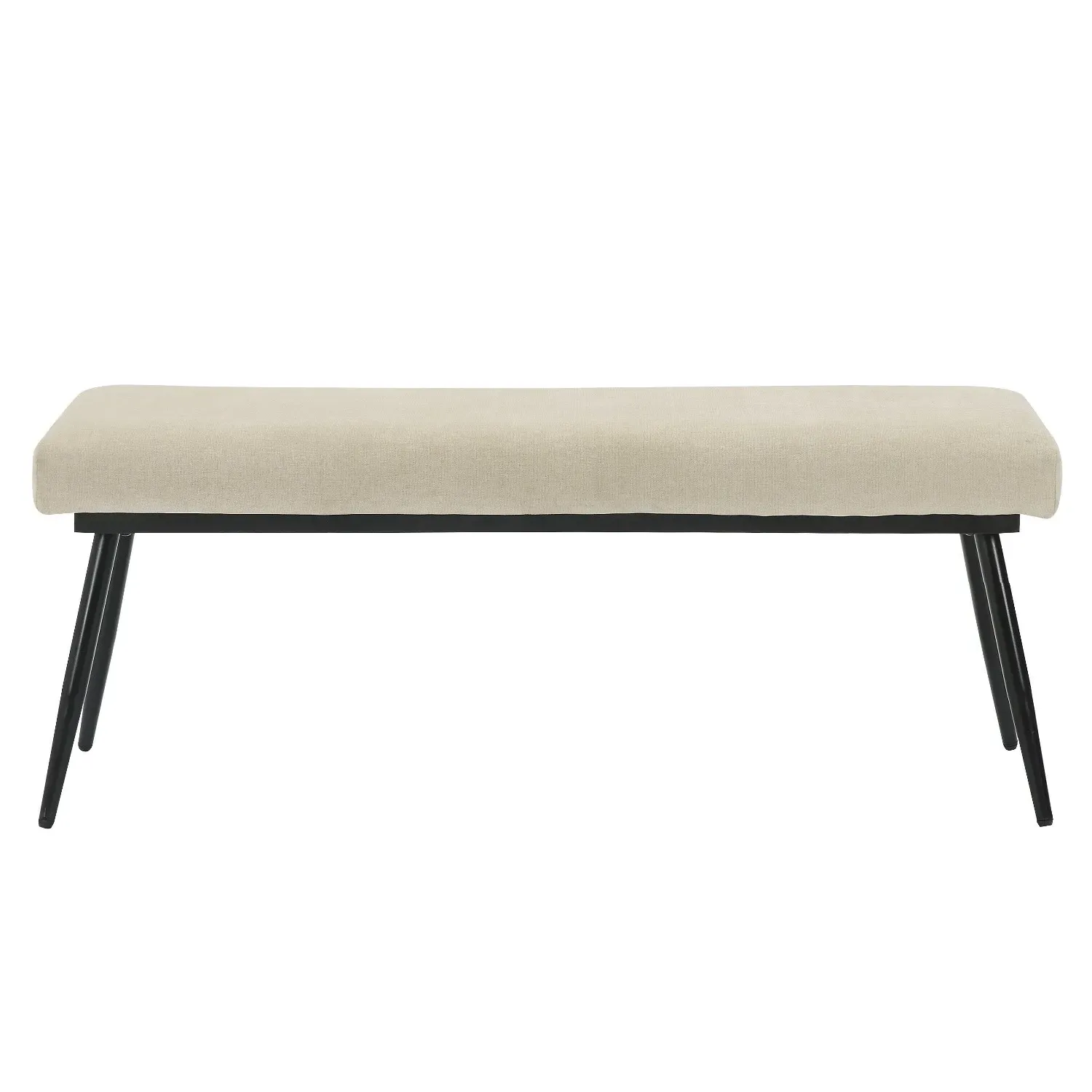 Large Upholstered Dining Bench - Beige, Chenille