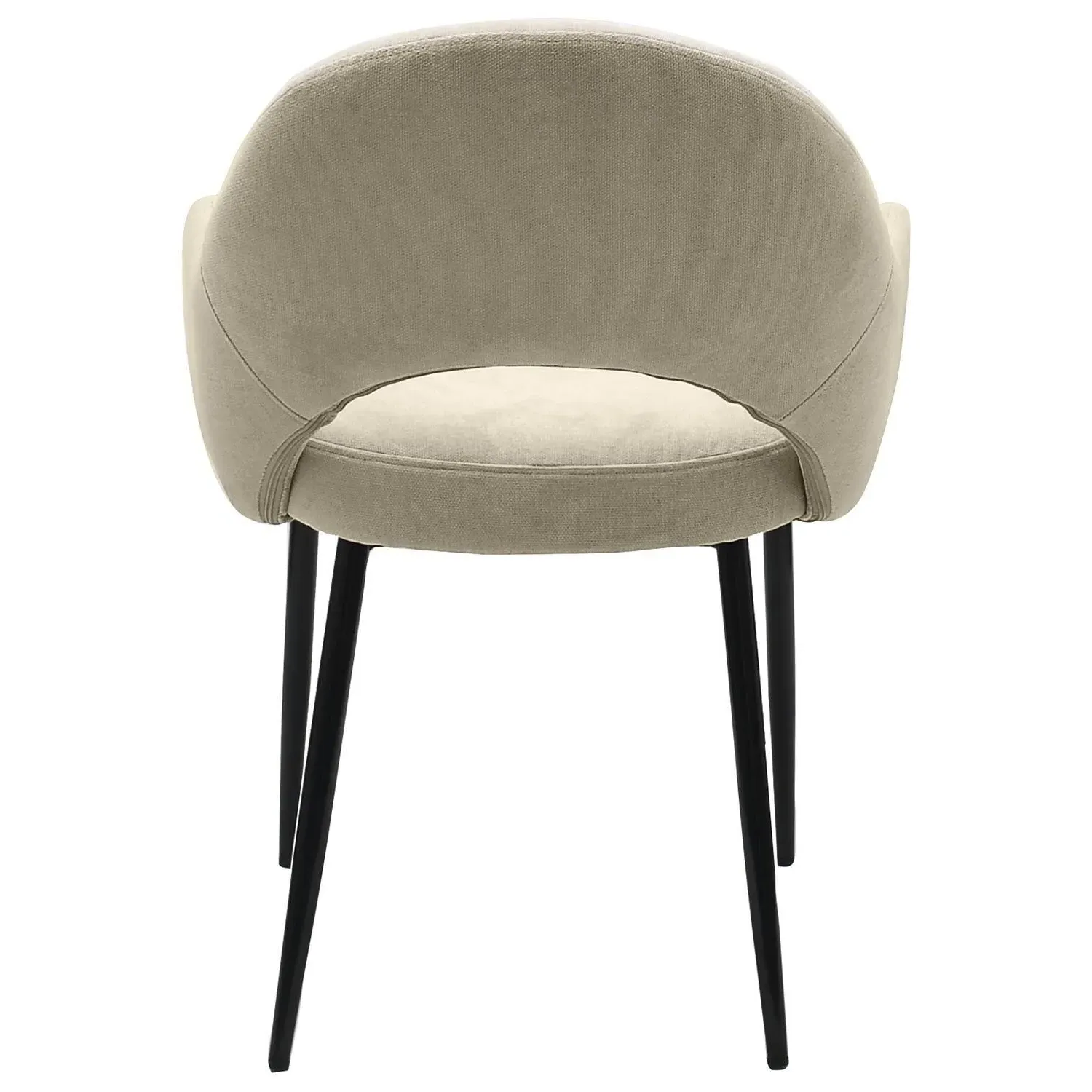 Set of 2 Dining Chairs - Beige, Chenille