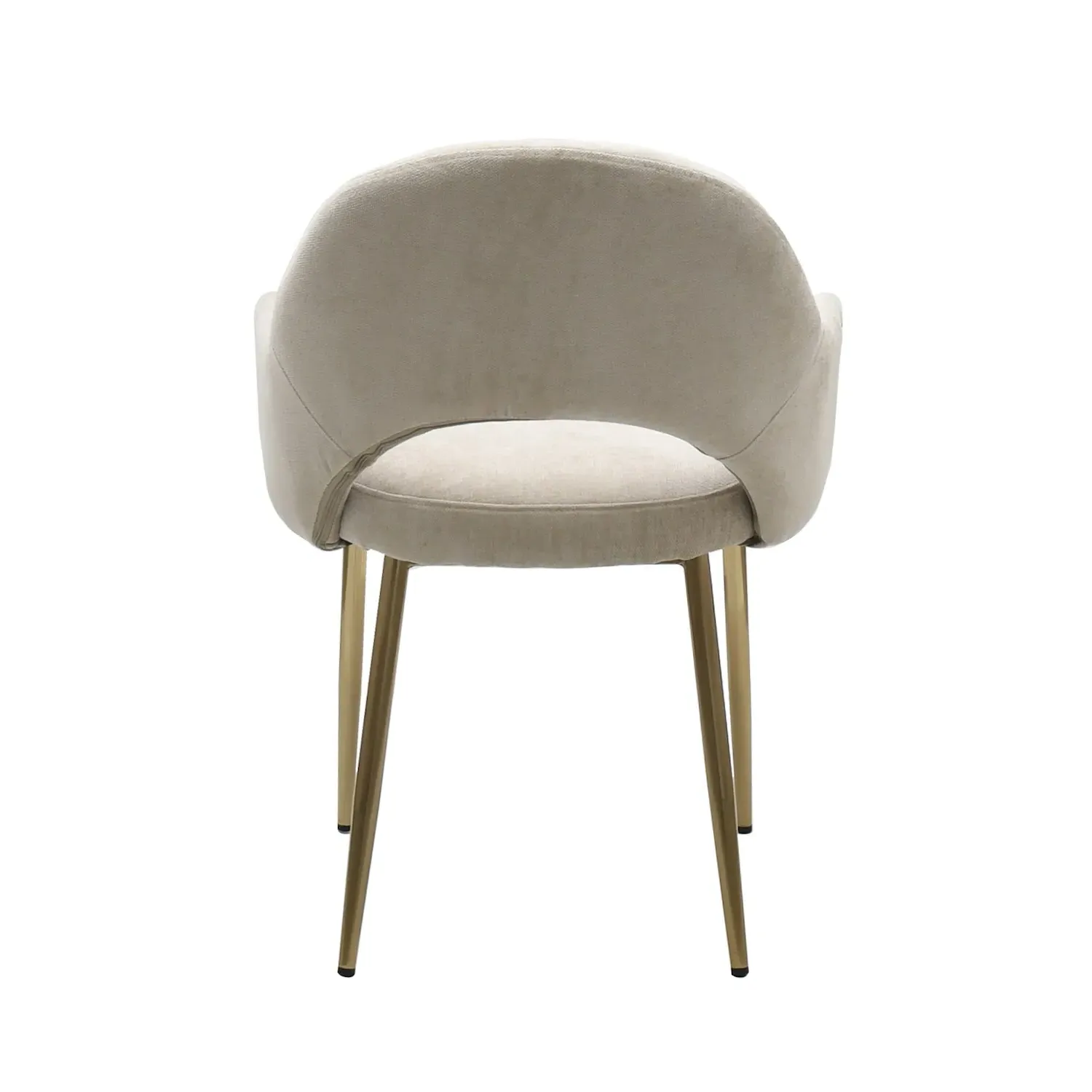 Set of 4 Dining Chairs - Beige, Chenille