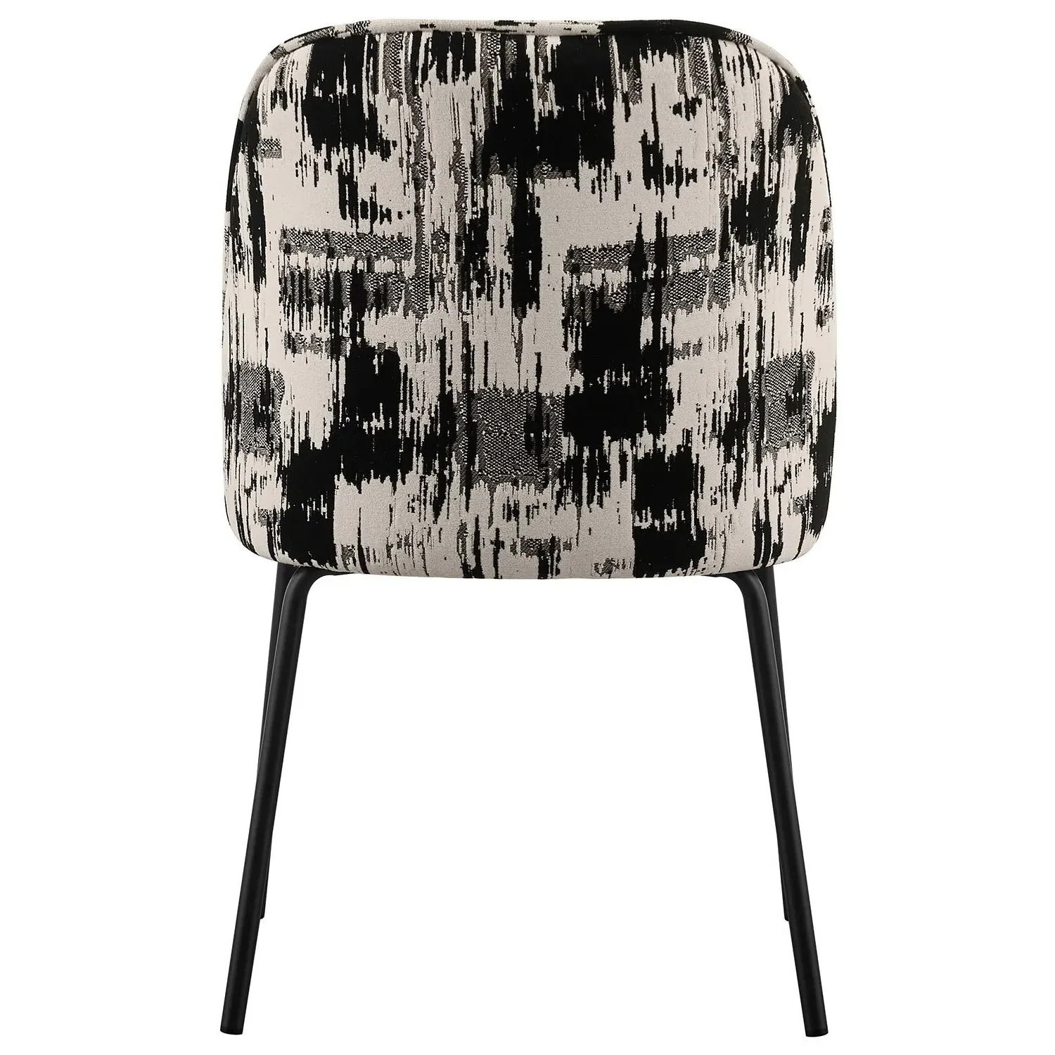 Set of 2 Curved Dining Chairs - Black, Jacquard