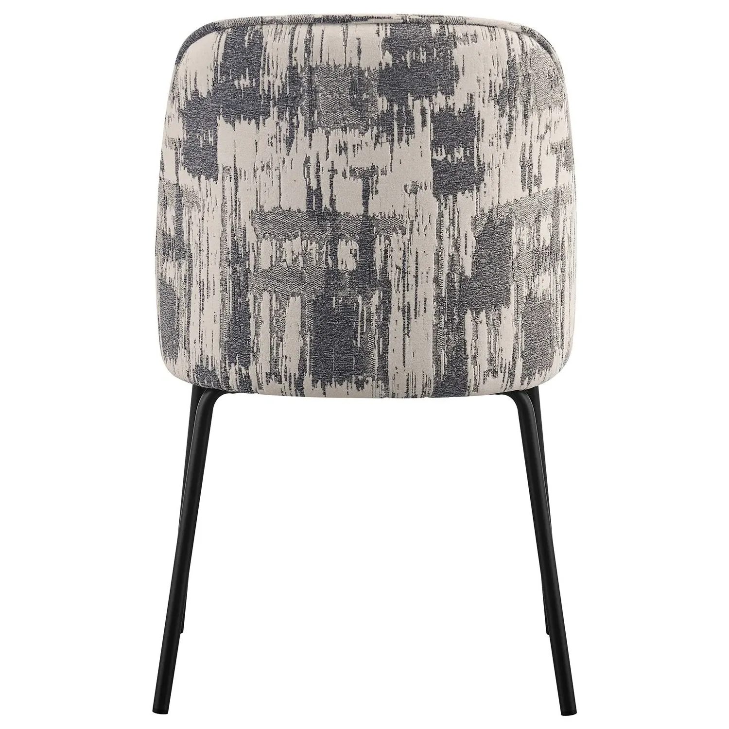Set of 2 Curved Dining Chairs - Grey, Jacquard