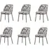Set of 6 Curved Dining Chairs - Cream, Jacquard