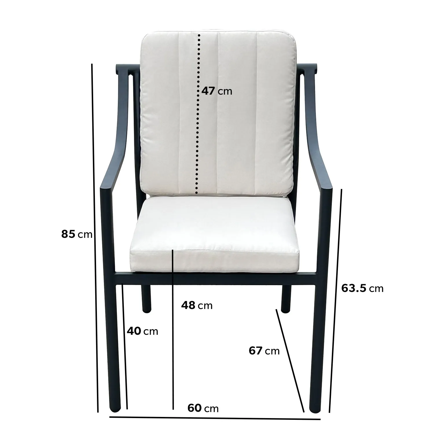 4-Seater Round Dining Set - Beige, Aluminium