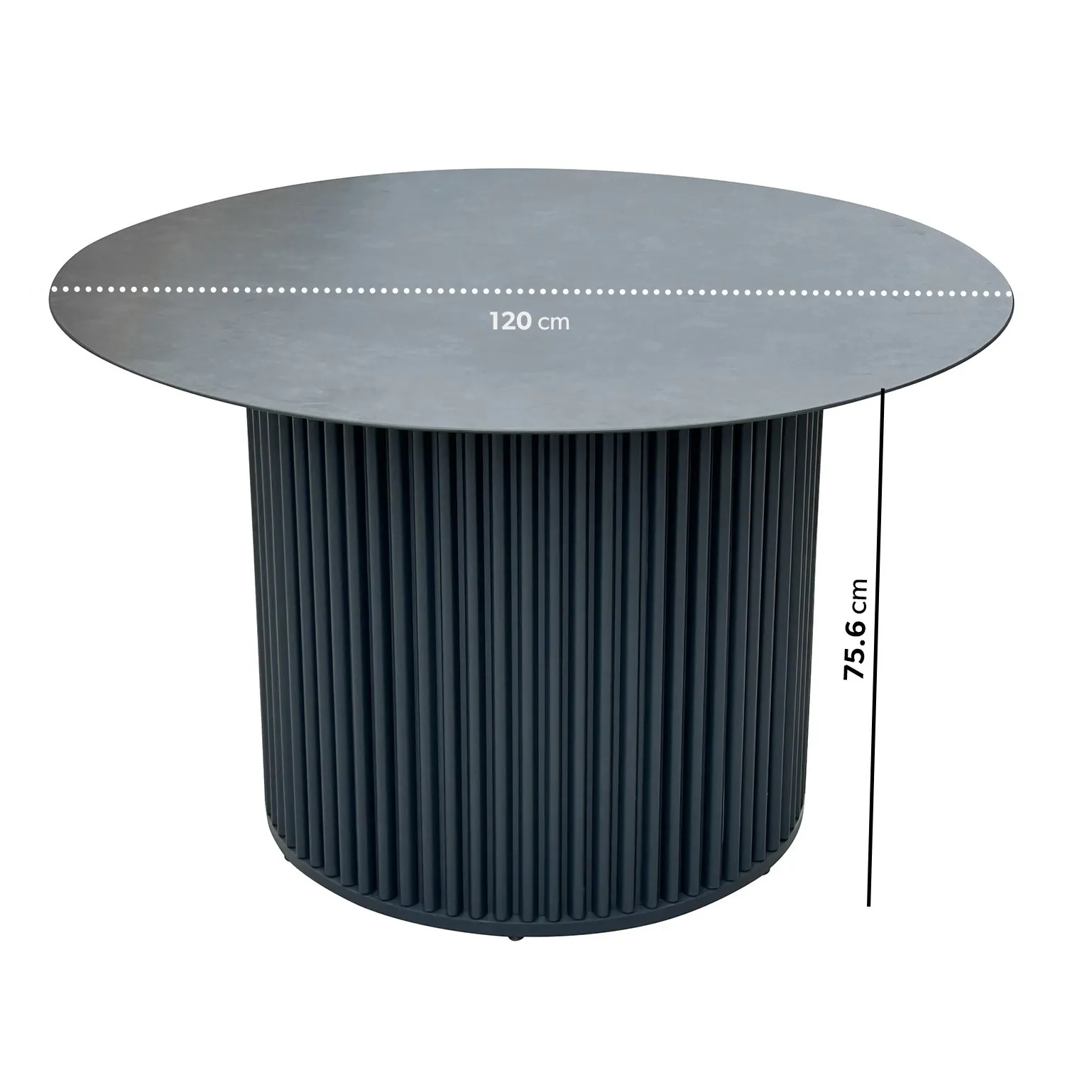4-Seater Round Dining Set - Beige, Aluminium