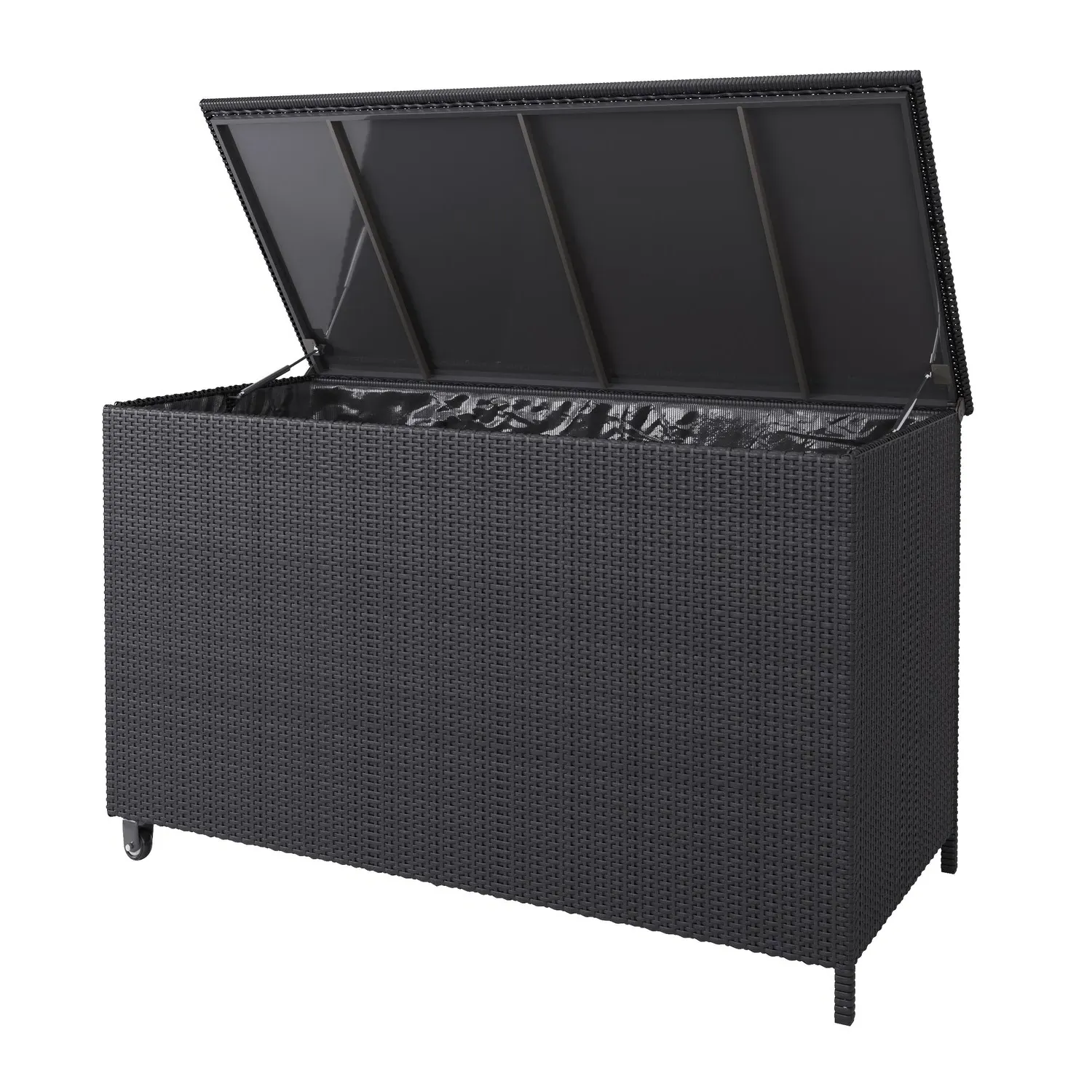 Large Storage Box with Gas Lift - Charcoal, Rattan
