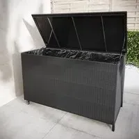 Large Storage Box with Gas Lift - Charcoal, Rattan
