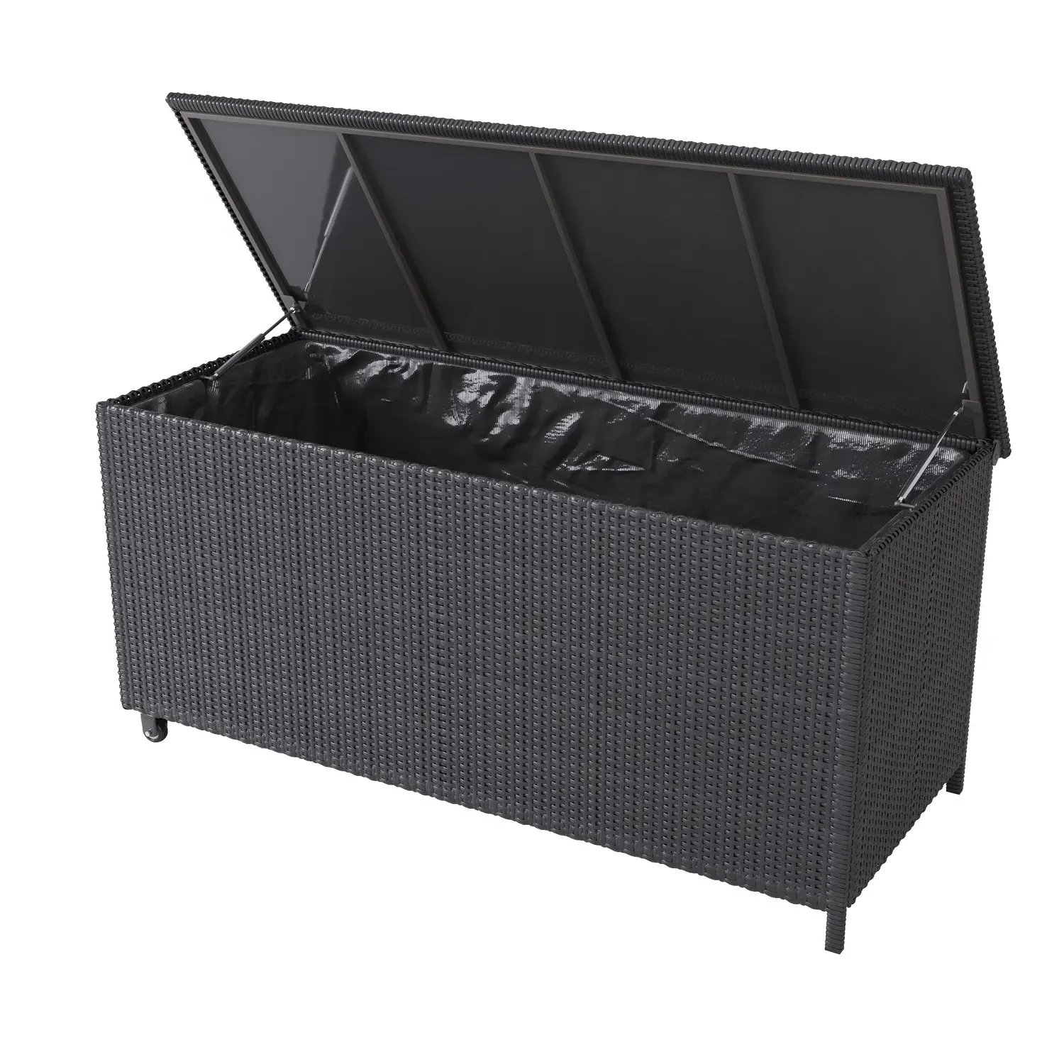 Medium Storage Box with Gas Lift - Charcoal, Rattan