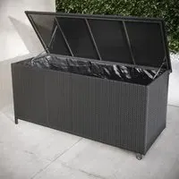 Medium Storage Box with Gas Lift - Charcoal, Rattan