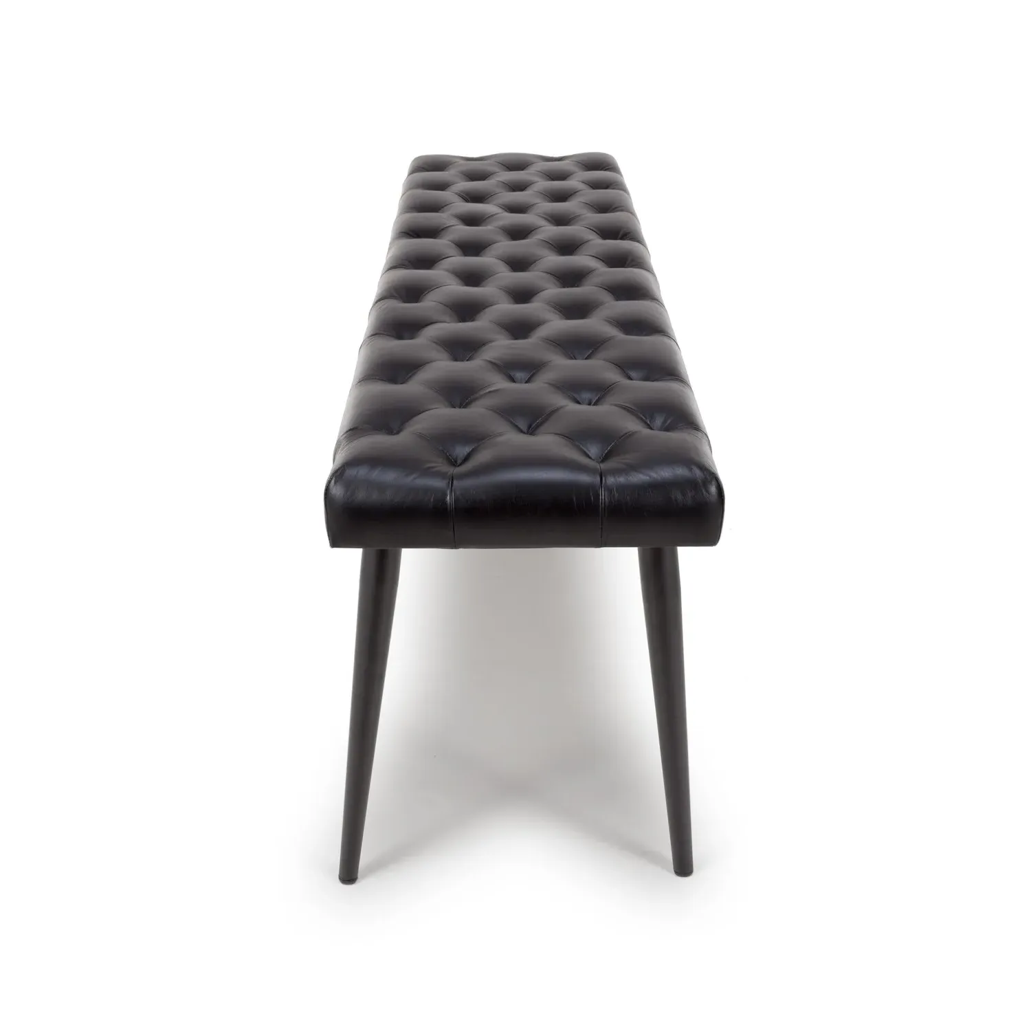 Large Dining Bench Quilted - Black, Leather