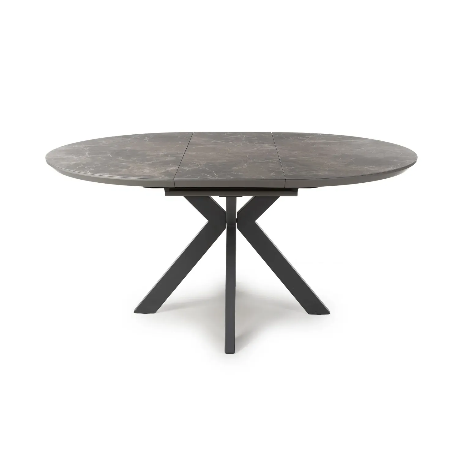 Round Extendable Dining Table - Brown, Marble