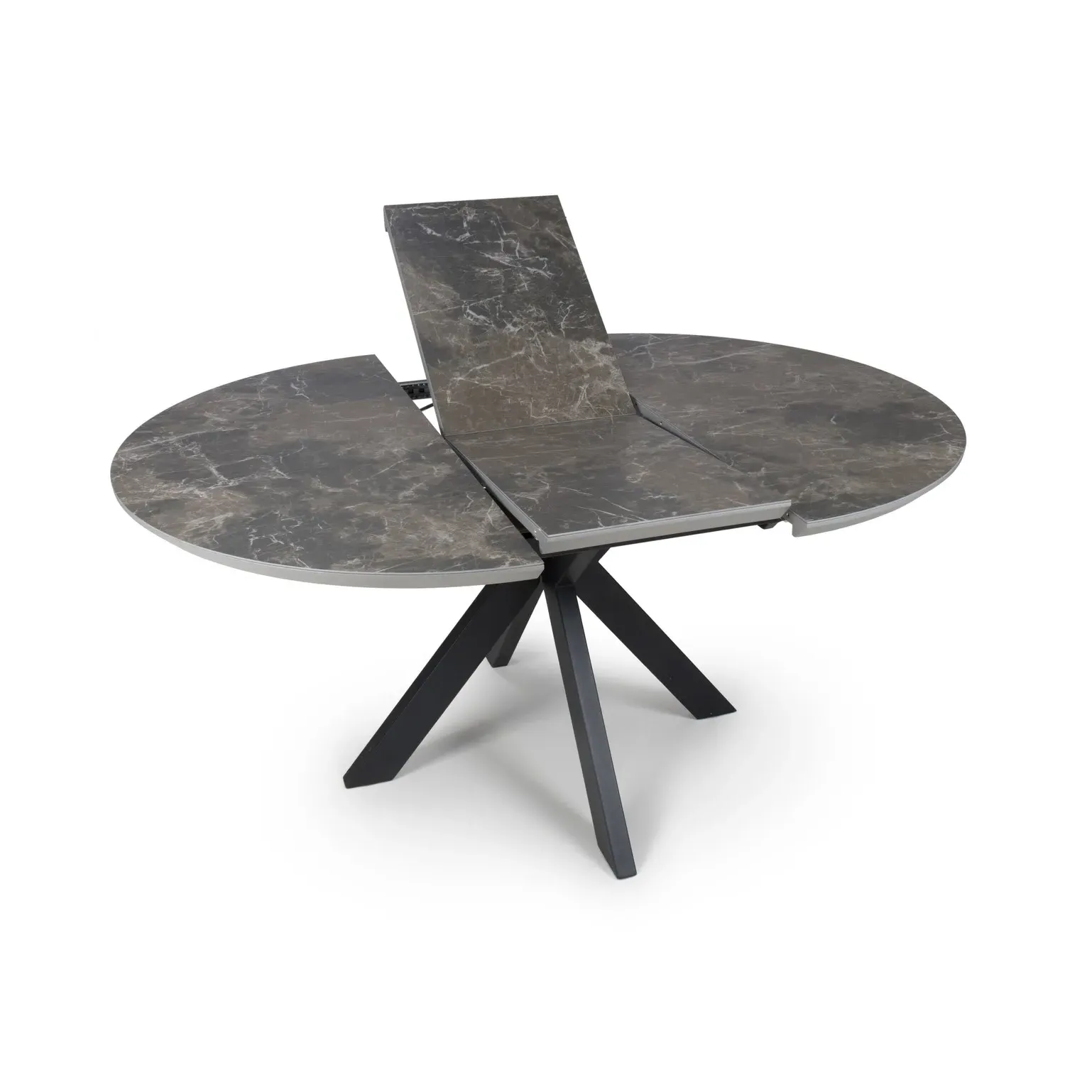 Round Extendable Dining Table - Brown, Marble