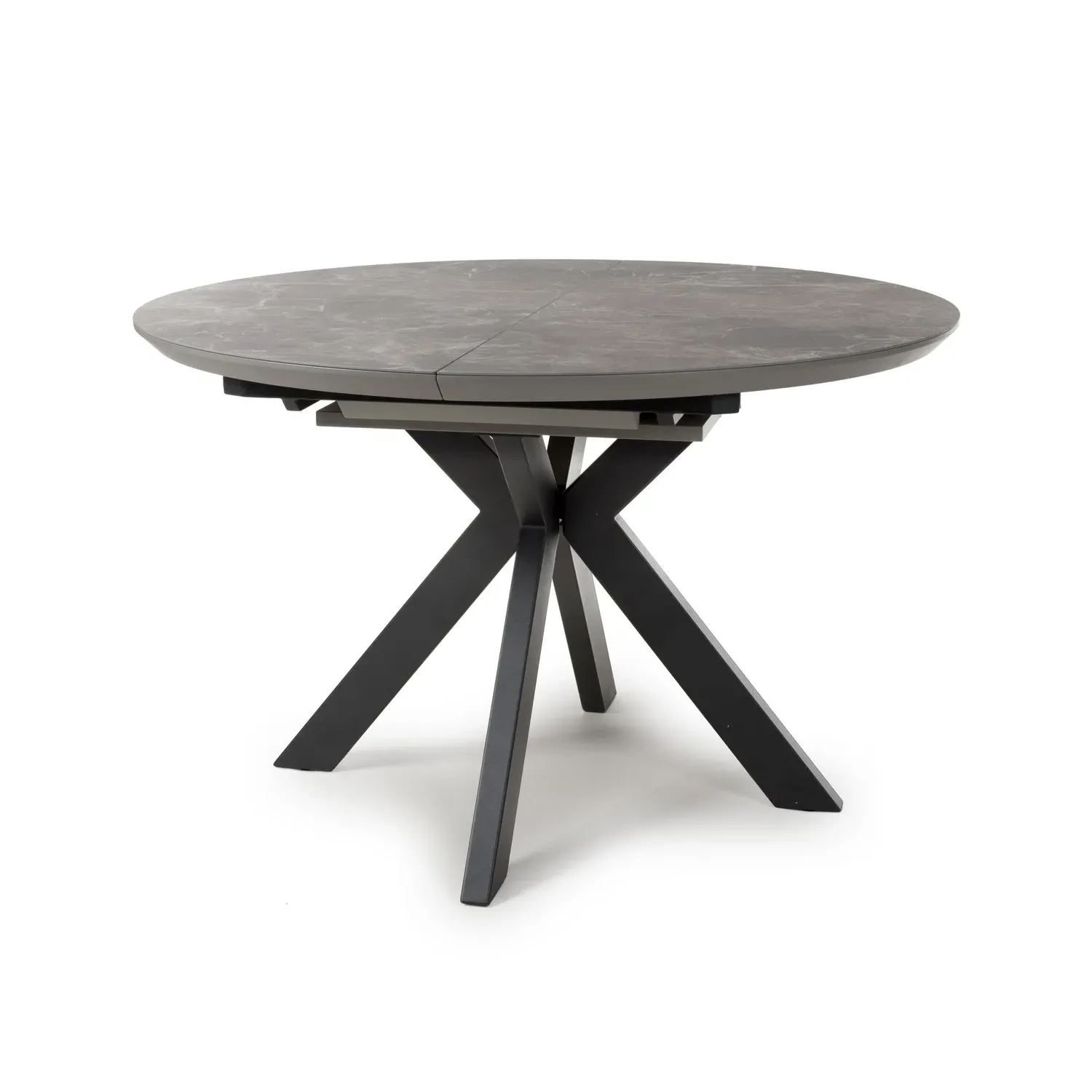 Round Extendable Dining Table - Brown, Marble image