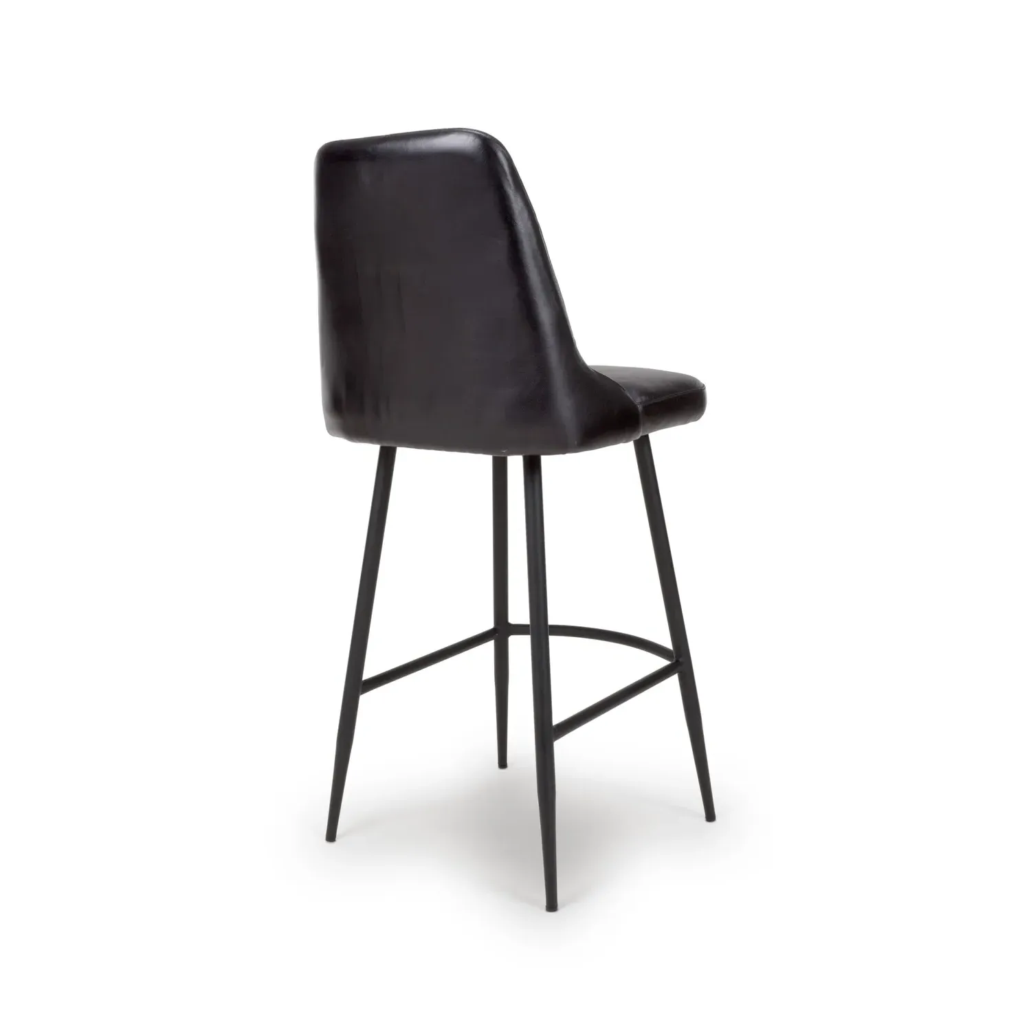 Set of 2 Counter Stools with Quilted Back - Black