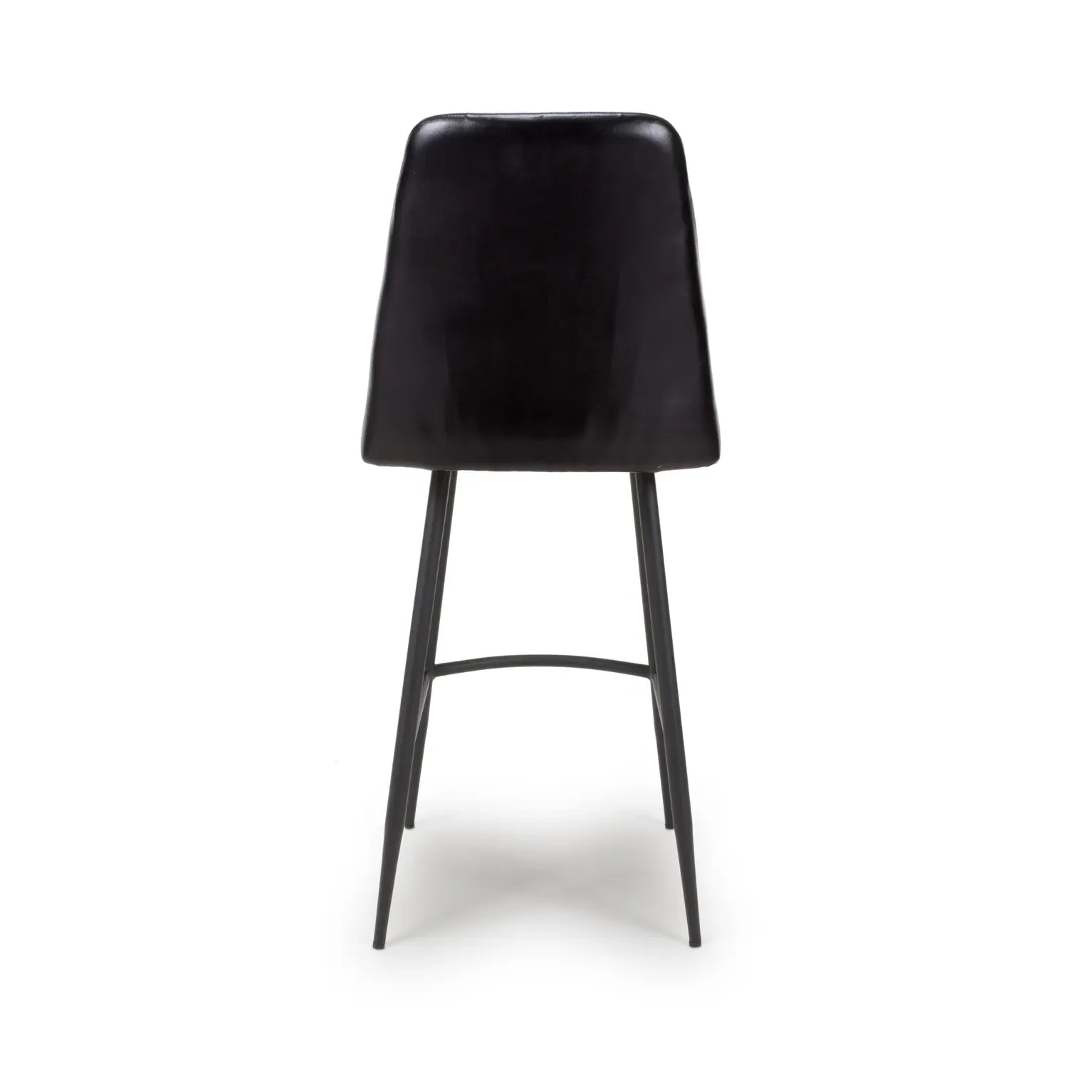 Set of 2 Counter Stools with Quilted Back - Black