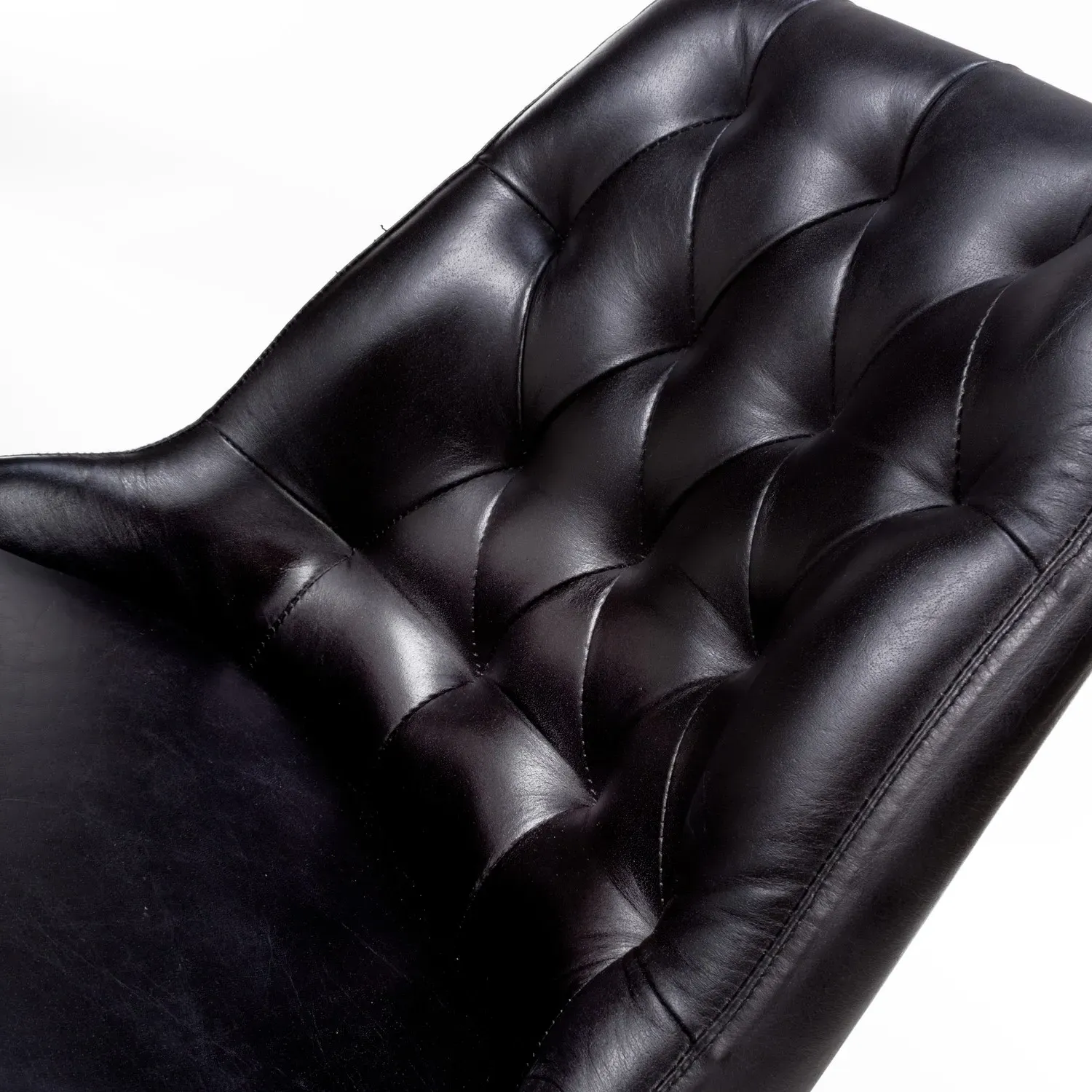 Set of 2 Dining Chairs with Quilted Back - Black