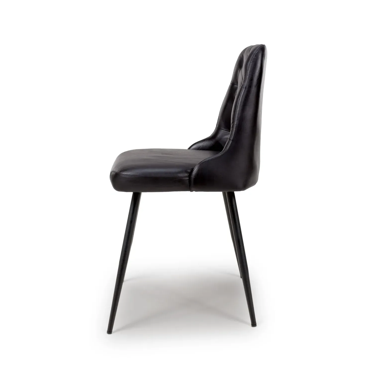 Set of 2 Dining Chairs with Quilted Back - Black