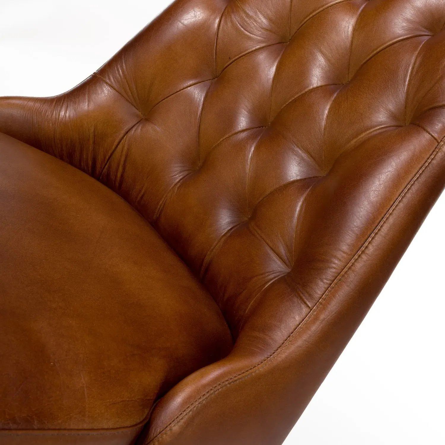 Set of 2 Dining Chairs with Quilted Back - Brown