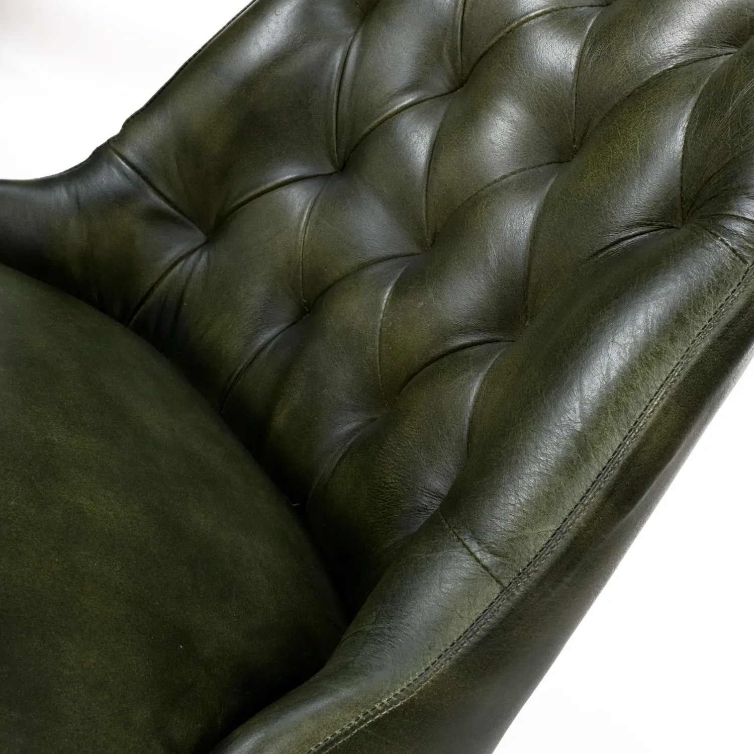 Set of 2 Dining Chairs with Quilted Back - Green